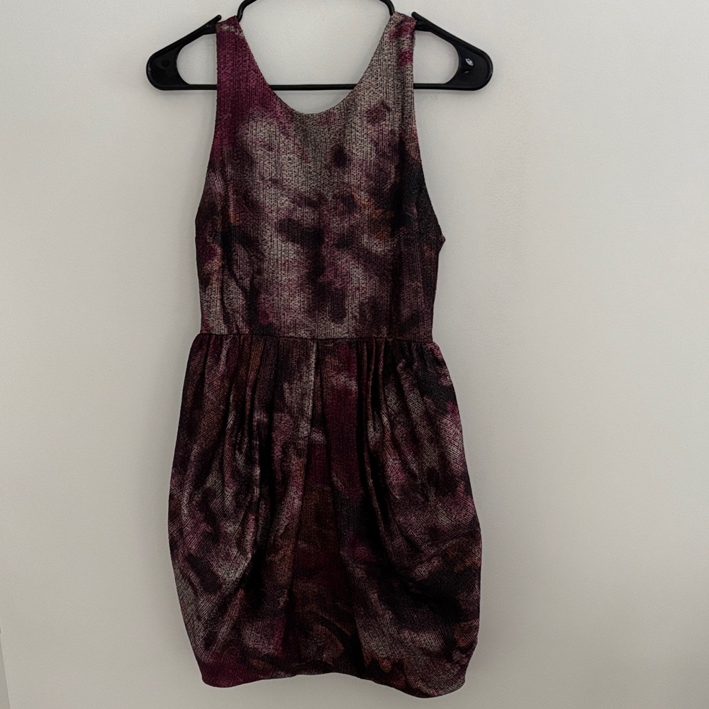 Alice + Olivia Textured Purple and Black Bubble Dress size 2